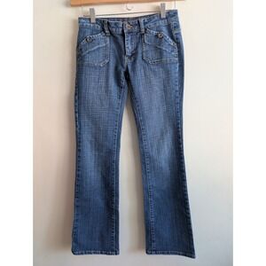 Boom Boom Jeans Low Rise Bootcut Flare Pants Juniors size 5 Blue Denim Y2K 00s